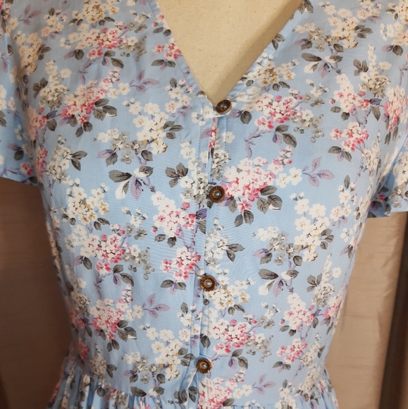 Joe Browns baby blue floral ditsy tea dress UK 8 Coquette - Picture 3 of 10